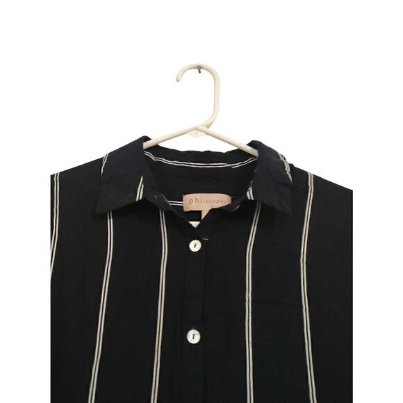 Philosophy button down shirt size small black white - Picture 3 of 7